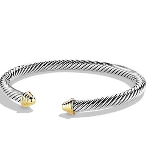 David Yurman Cable Classics Bracelet w/ Gold, 5 mm, SzM